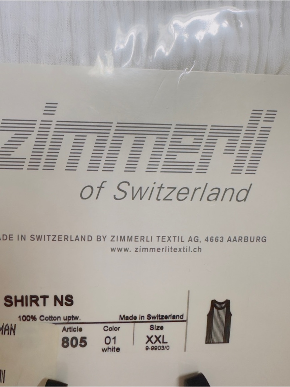 NWT Zimmerli of Switzerland Sleeveless Ribbed White Tank Top #207 Class 805 XXL - Picture 3 of 10